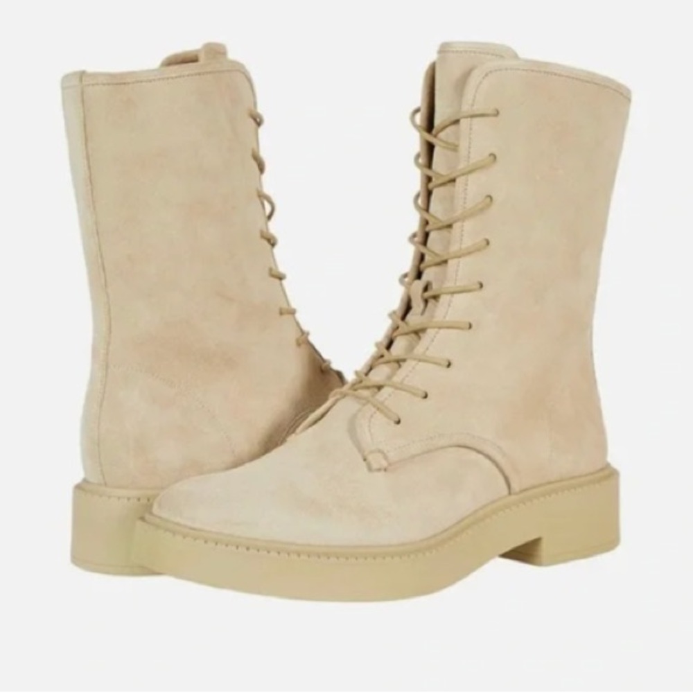 Vince Suede Mid Calf Combat Boots
